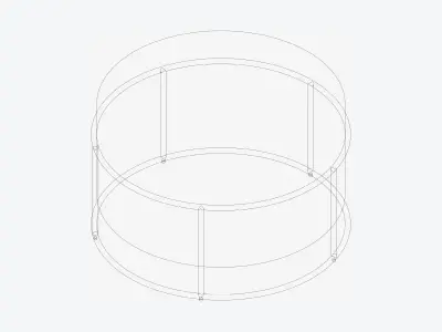 Furniture - Footstool - Contemporary - Stackable - Large Low-poly 3D model