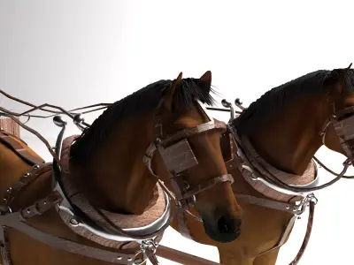 Horse-Drawn Wagon 4K 3D model