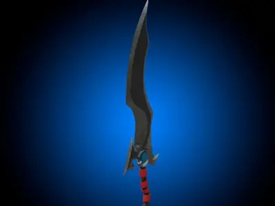 Stylized Sword Weapon Melee PBR low-poly game ready Low-poly 3D model