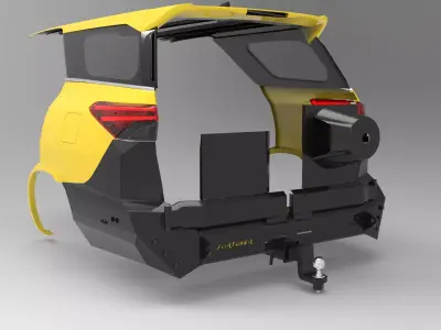 Ecotechne Rear Bumper for Toyota Fortuner Low-poly 3D model