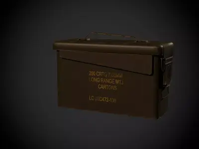 Ammo Box Low-poly 3D model 2