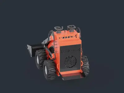 Skid Steer Loader Orange 3D model