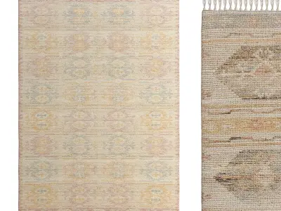 Jute Rug Himal Multicolour By Benuta 3D model