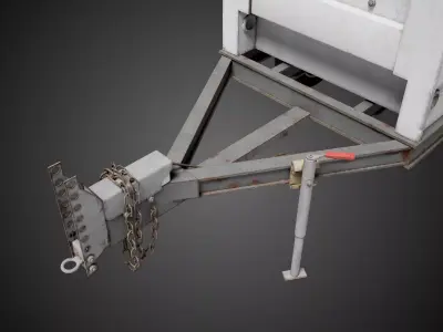  Mobile Trailer Generator Industrial Prop Low-poly 3D model