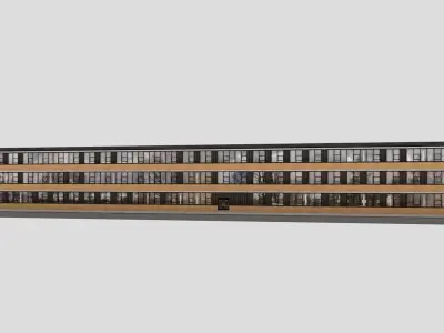 Realistic European City Block Building 33 Low-poly 3D model