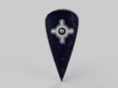 Shield map pin Low-poly 3D model