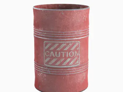 Old Steel Barrel 01 Low-poly 3D model purchase