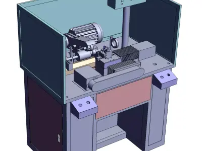 Single-pole dual-servo precision turning machine 3D model