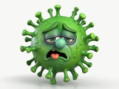Cartoon Virus 3 3D model