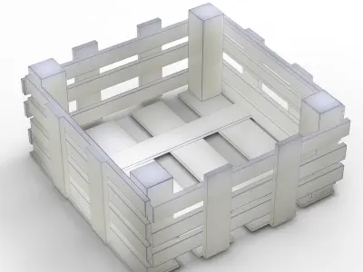 Wooden Box Crate Low-poly 3D model  Low-poly 3D model