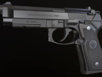 Beretta 92 FS Low-poly 3D model