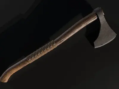 Medieval Axe Low-poly 3D model buy