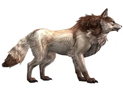 Wolf rigged and animated Low-poly 3D model