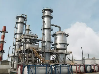 Refinery Unit Scene 3D model