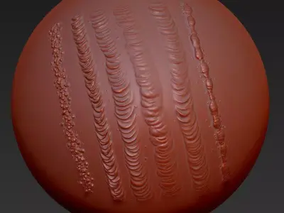 Cutted metal and Welding Brushes for Zbrush 3D model