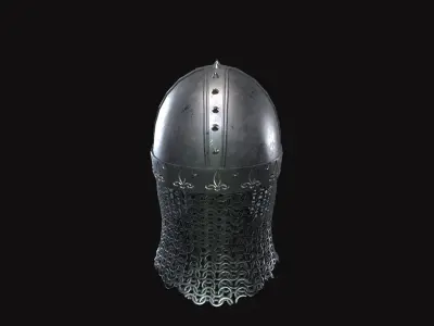 Medieval Helmet V06 Low-poly 3D model