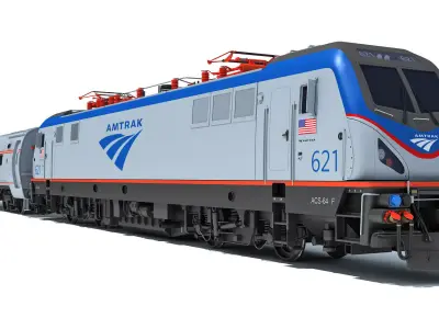 Amtrak Train 3D 3D model