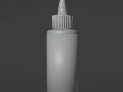 Plastic Applicator Squeeze Bottle with Nozzle Lid and Cap 2oz 3D model