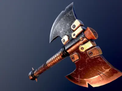 Battle Axe Low-poly 3D model order