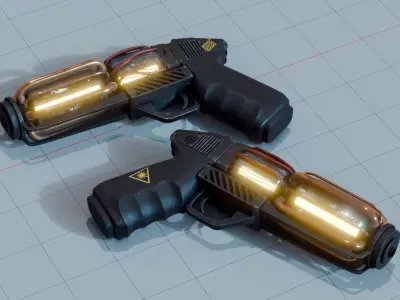 Sci-Fi Pistol Low-poly 3D model 9