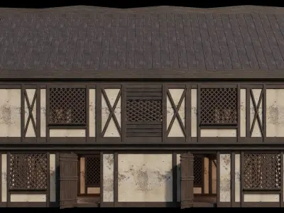 Medieval Houses 42- 4K Textures Game Ready Low-poly 3D model