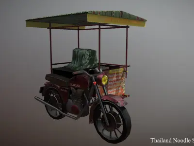 thailand noodle shop low poly Low-poly 3D model
