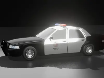 police car  Free low-poly 3D model