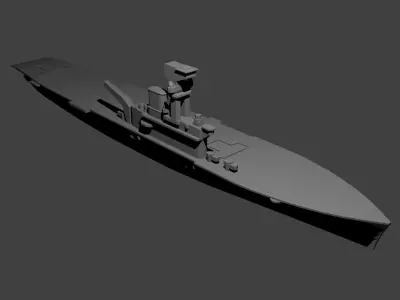 British Aircraft Carrier Hermes 3D print model