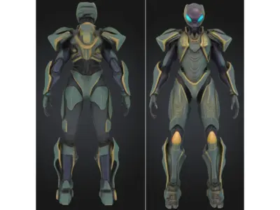Sci Fi Alien Soldier Low-poly 3D model