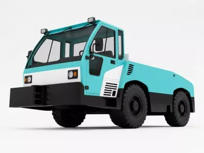Aircraft Tow Tractor Airport Ground Support Asset 3D model