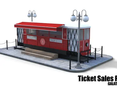 Ticket Sales Point Galata Kulesi istanbul 3D model