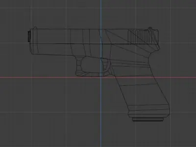 Low Poly Pistol gun Free low-poly 3D model