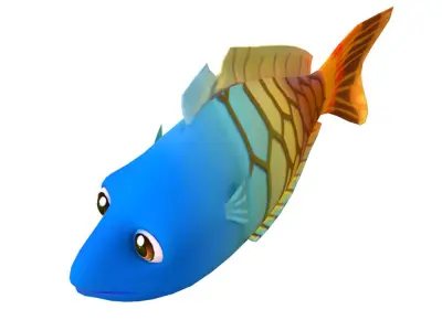 Boesemani Rainbow fish animated Low-poly 3D model