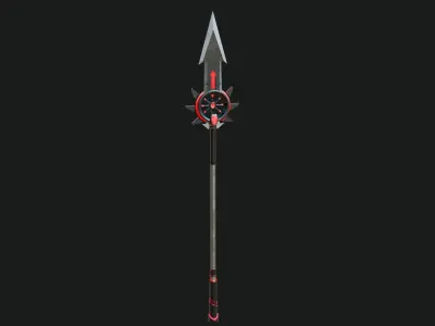 Fantasy Spear Glow 09 Game-Ready with PBR Textures Included Low-poly 3D model