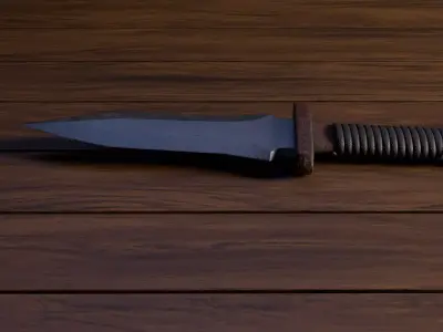 medieval Old Age Dagger game-ready weapon PBR 4k Low-poly 3D model