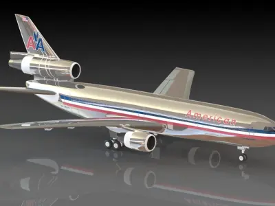 DC-10 american airlines boeing - american airlines boeing - a... 3D model