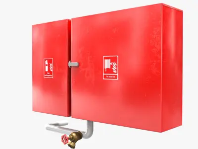 Fire Extinguisher Box Low-poly 3D model