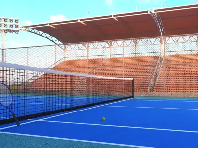 Tennis Court Arena 3D model