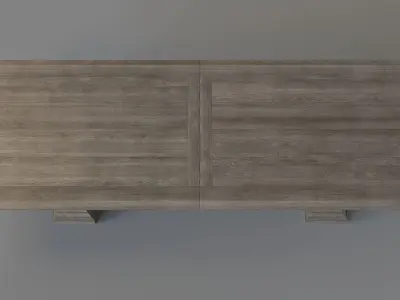 St James Rectangular Extension Dining Table Antique Grey Oak 3D model