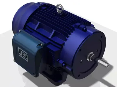 Motor WEG 324TS left Free 3D model