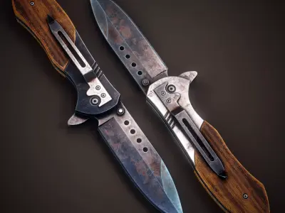 Tactical Folding Knife Real-Time Asset Low-poly 3D model