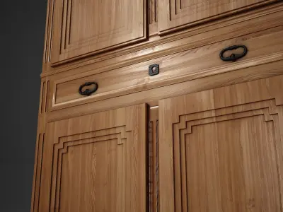 HD Antique Wardrobe 3D model