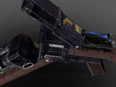 Three Barrel Shotgun Low-poly 3D model
