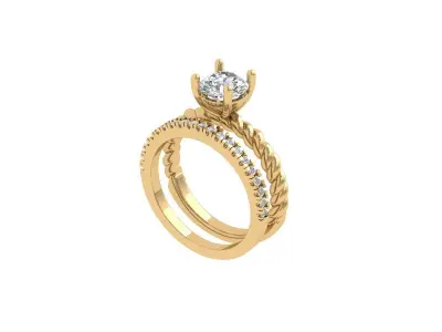  Solitaire Engagement Ring 3D print model shop