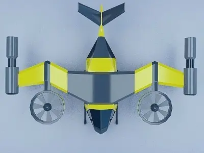 Flying vehicle concept Low-poly 3D model