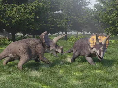 Triceratops - Rig 3D model
