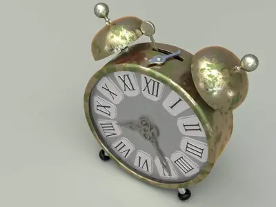 Vintage Alarm Clock 3D Model 3D model
