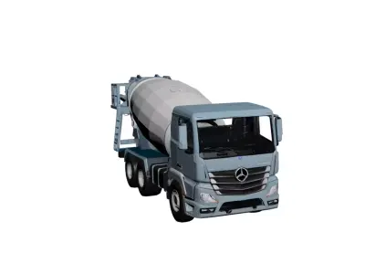 Mercedes Actros Mixer Truck Concrete Cement Transport Vehicle 02 3D model