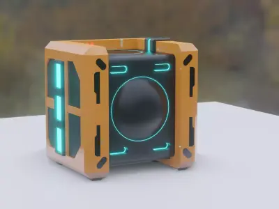 sci-fi box Low-poly 3D model get