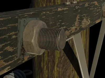 Weathered Telephone Pole  3D model